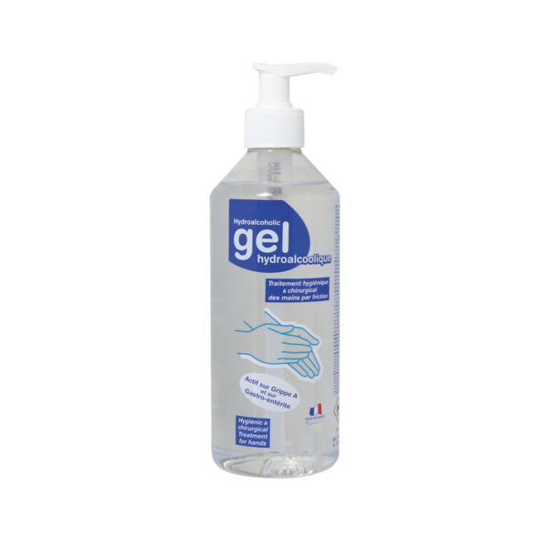 Lot de 12 bidons gel hydroalcoolique 500ml livré avec 12 pompes